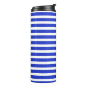 Bouteilles Isothermes Chic Blue Geometric Stripes (Tourné sur la gauche)