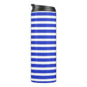Bouteilles Isothermes Chic Blue Geometric Stripes (Tourné sur la droite)