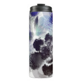 Bouteilles Isothermes Chic Blue Purple Signature Florale Monogramme (Devant)