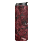 Bouteilles Isothermes Chic bordeaux rouge floral douche de mariée (Tourné sur la gauche)