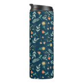 Bouteilles Isothermes Chic moderne Monogramme Turquoise Floral Cadeau (Tourné sur la droite)