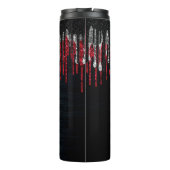 Bouteilles Isothermes Chic noir et rouge argent parties scintillant gout (Dos)