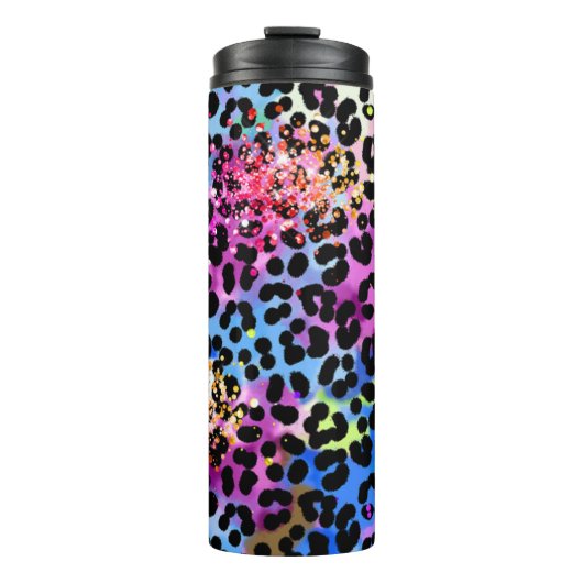 Bouteilles Isothermes *~* Chic QR Parties scintillant Animal Leopard Spo (Devant)