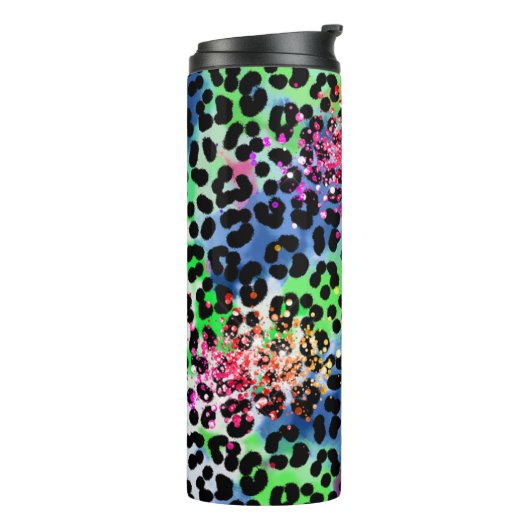 Bouteilles Isothermes *~* Chic QR Parties scintillant arc-en-ciel Zones  (Tourné sur la gauche)