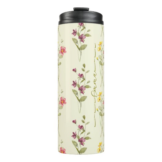 Bouteilles Isothermes Chic & Unique : conception de fleurs personnalisée (Devant)