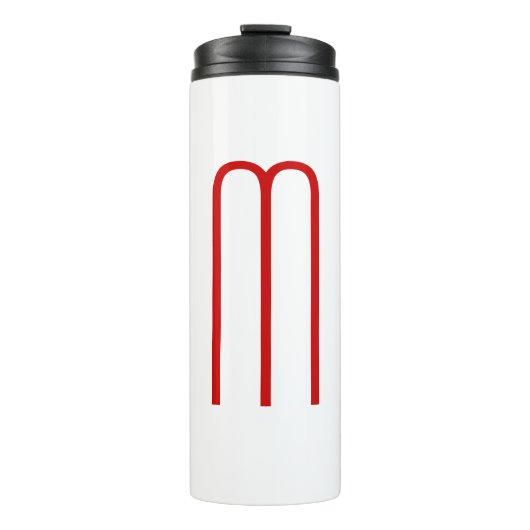 Bouteilles Isothermes Chic Unique Monogramme Rouge Blanc Plaine Simple (Devant)