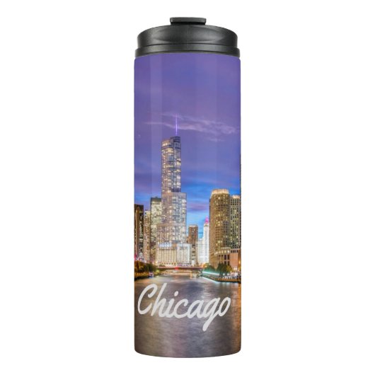 Bouteilles Isothermes Chicago Illinois City La Nuit (Devant)