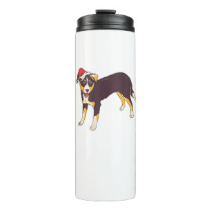 Bouteilles Isothermes Chien avec le chapeau de Santa - Noël drôle