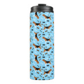 Bouteilles Isothermes Chien beagle Motif Blue Pawprints (Devant)