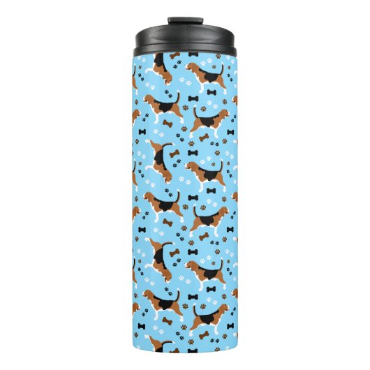Bouteilles Isothermes Chien beagle Motif Blue Pawprints (Devant)