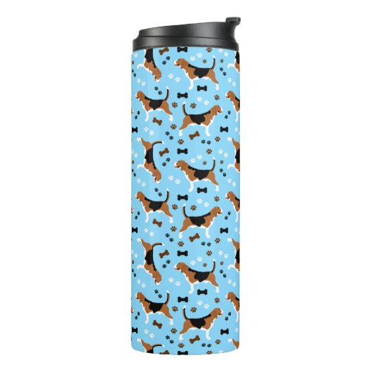 Bouteilles Isothermes Chien beagle Motif Blue Pawprints (Tourné sur la gauche)