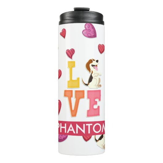 Bouteilles Isothermes Chien Beagle Personnalisé Mignon de la Saint-Valen (Devant)