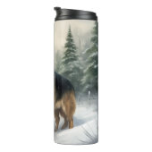 Bouteilles Isothermes Chien berger allemand en Noël de neige (Tourné sur la droite)