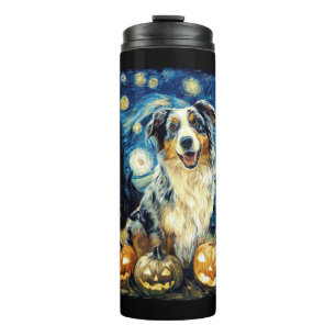 Bouteilles Isothermes Chien berger australien mignon Halloween Jack O La