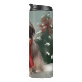Bouteilles Isothermes Chien chinois japonais à Noël de neige (Tourné sur la droite)