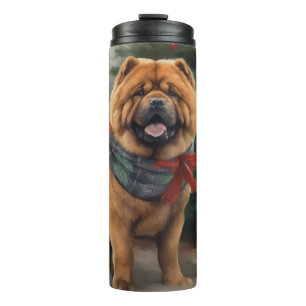 Bouteilles Isothermes Chien Chow Chow dans la neige de Noël