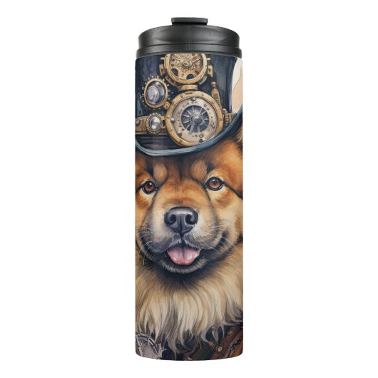 Bouteilles Isothermes Chien Chow Chow Steampunk (Devant)