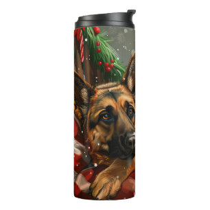 Bouteilles Isothermes Chien de berger allemand Noël Festif