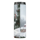 Bouteilles Isothermes Chien de Boston Terrier pendant Noël de neige (Dos)