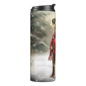 Bouteilles Isothermes Chien de boxe en Noël de neige (Tourné sur la gauche)