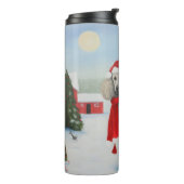 Bouteilles Isothermes Chien de caniche à Noël de neige (Tourné sur la gauche)