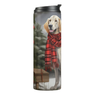 Bouteilles Isothermes Chien de coin anglais en Noël de neige