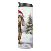 Bouteilles Isothermes Chien de Dachshund à Noël de neige (Tourné sur la droite)