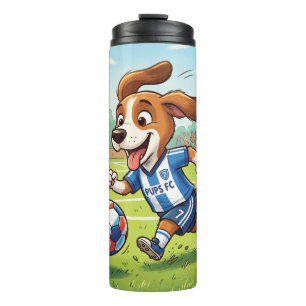 Bouteilles Isothermes Chien de dessin animé jouant au football