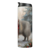 Bouteilles Isothermes Chien de Keeshond à Noël de neige (Tourné sur la droite)