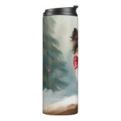 Bouteilles Isothermes Chien de Papillon à Noël de neige (Tourné sur la gauche)