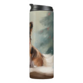 Bouteilles Isothermes Chien de Papillon à Noël de neige (Tourné sur la droite)