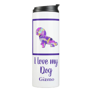 Bouteilles Isothermes Chien de Shihpod Silhouette mou pourpre PY&B