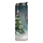 Bouteilles Isothermes Chien de taureau français à Noël de neige (Tourné sur la gauche)