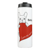 Bouteilles Isothermes Chien de taureau français mignon personnalisé avec (Devant)