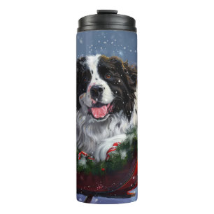 Bouteilles Isothermes Chien de Terre-Neuve Noël Festif