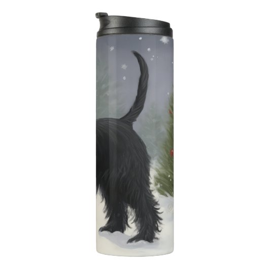 Bouteilles Isothermes Chien de Terrier écossais en Noël de neige (Tourné sur la droite)