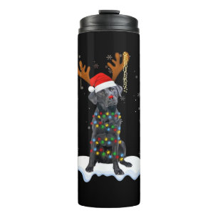 Bouteilles Isothermes Chien en pyjama de Noël à lumières en forme d'arbr