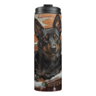 Bouteilles Isothermes Chien Kelpie Australien Noël Festif