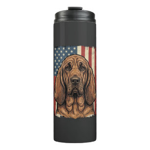 Bouteilles Isothermes Chien Limier Patriotique Drapeau Américain Art_1
