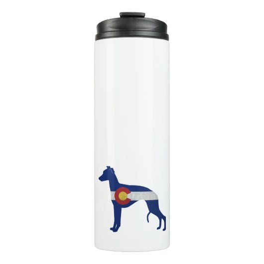 Bouteilles Isothermes Chien race Whippet Colorado Drapeau Silhouette (Devant)