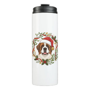 Bouteilles Isothermes Chien Saint-Bernard de Noël Couronne de Chapeau de