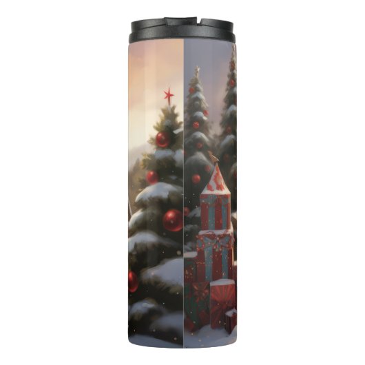 Bouteilles Isothermes Chien Samoyé à Noël de neige (Dos)