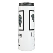 Bouteilles Isothermes Chien Samoyé Jaune & Grille Bleue Silhouette (Dos)