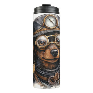 Bouteilles Isothermes Chien teckel steampunk