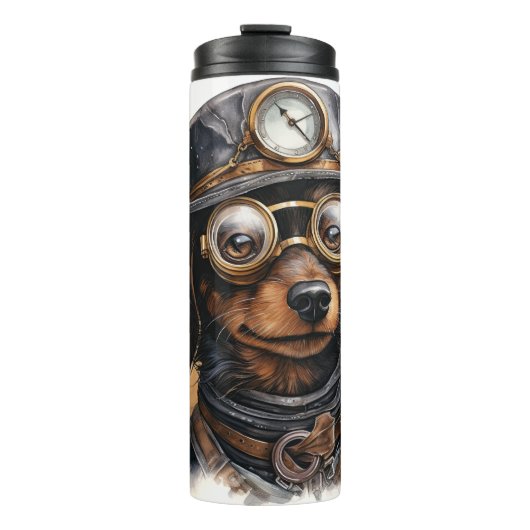 Bouteilles Isothermes Chien teckel steampunk (Devant)