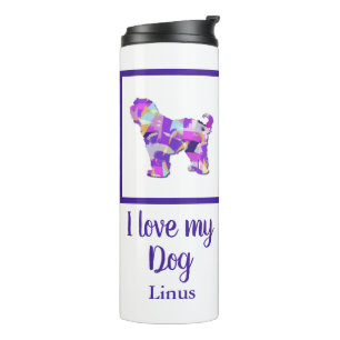 Bouteilles Isothermes Chien Tibétain Terrier Silhouette mignonne pourpre