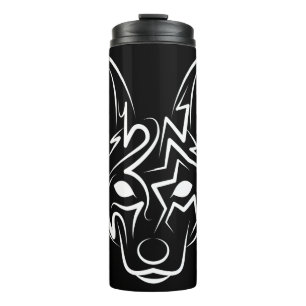 Bouteilles Isothermes Chien tribal noir et blanc