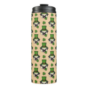 Bouteilles Isothermes Chien w Green Casquette et Shamrock St Patrick's M