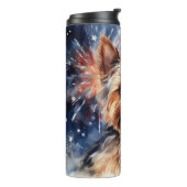 Bouteilles Isothermes Chien Yorkie Patriotique (Tourné sur la gauche)
