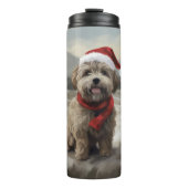 Bouteilles Isothermes Chien Yorkipod en Noël de neige (Devant)